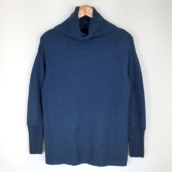 NIC+ZOE  Funnel Neck Pullover Sweater Size XS in Navy - Picture 2 of 5